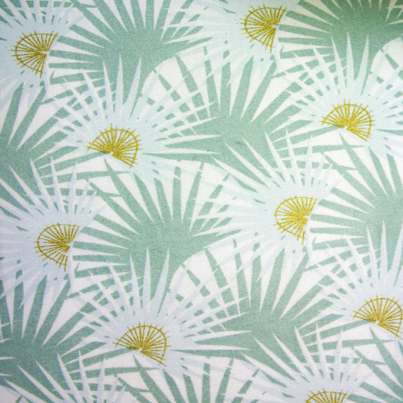 Algodón estampado FILIFERA CELADON / GOLD